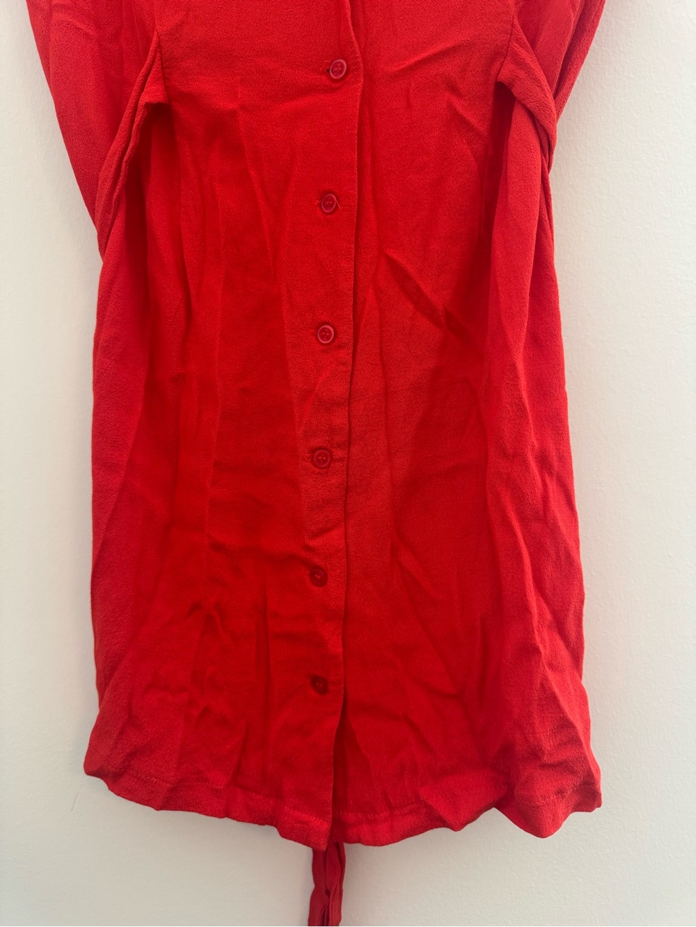 Superdown Red Button Down Front Cap Sleeve Dress - Picture 5 of 7